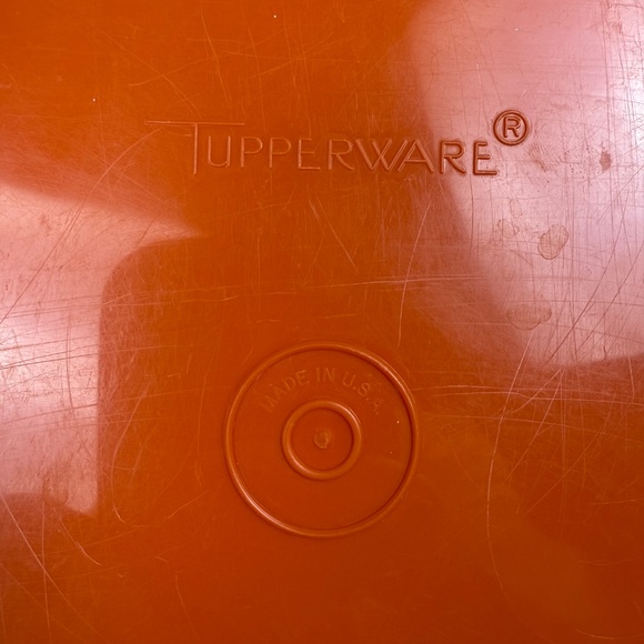 Vintage Tupperware Orange Square Container | Classic Mid-Century Kitchen - Picture 16 of 16